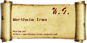 Wertheim Irma névjegykártya