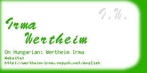 irma wertheim business card